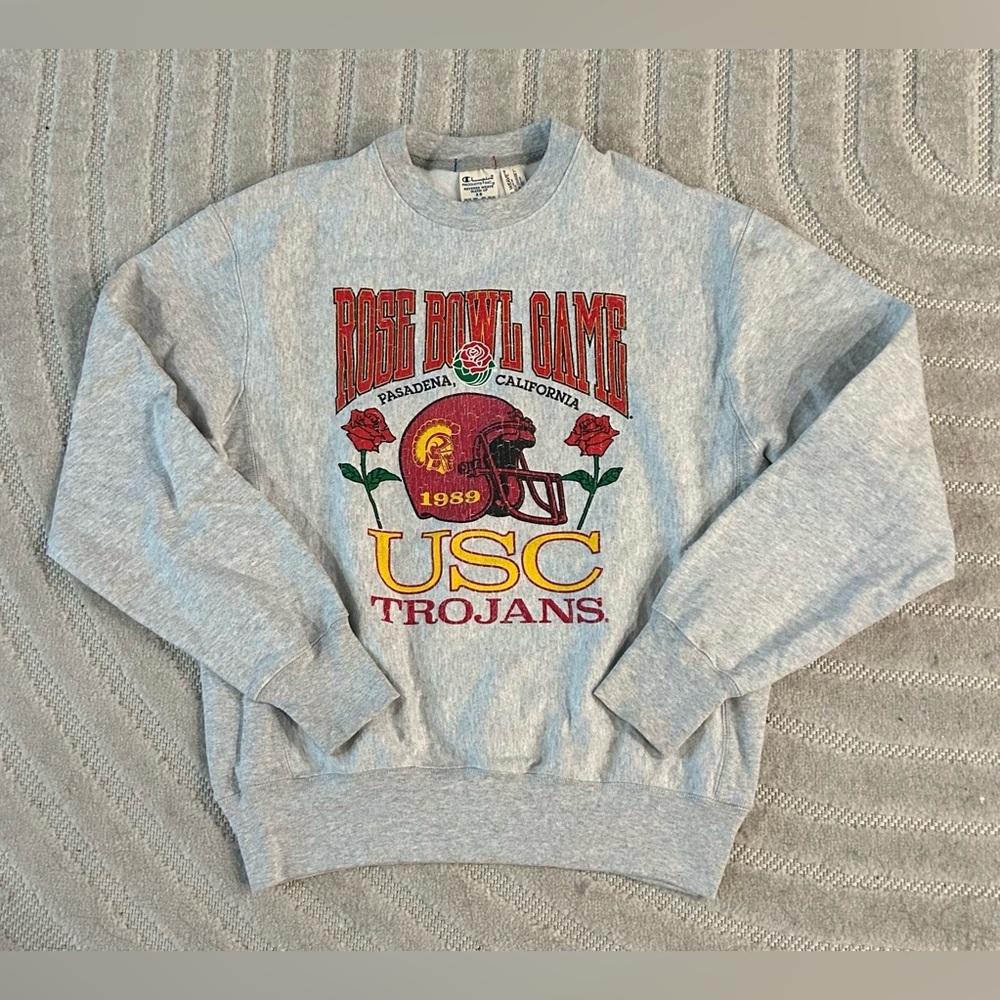 Champion Vintage Style USC Trojans 1989 Rose Bowl Game Crewneck Sweatshirt - XS